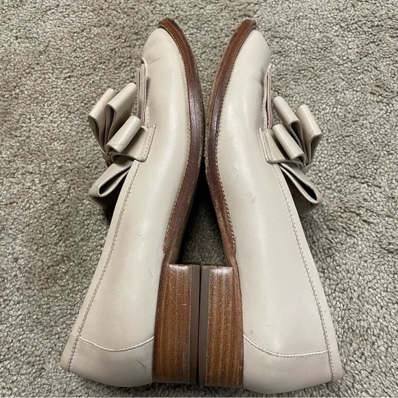 Pour La Victoire Ivory/Cream Tegan Bow Loafer Leather Classic Chic size 8 - Picture 5 of 13
